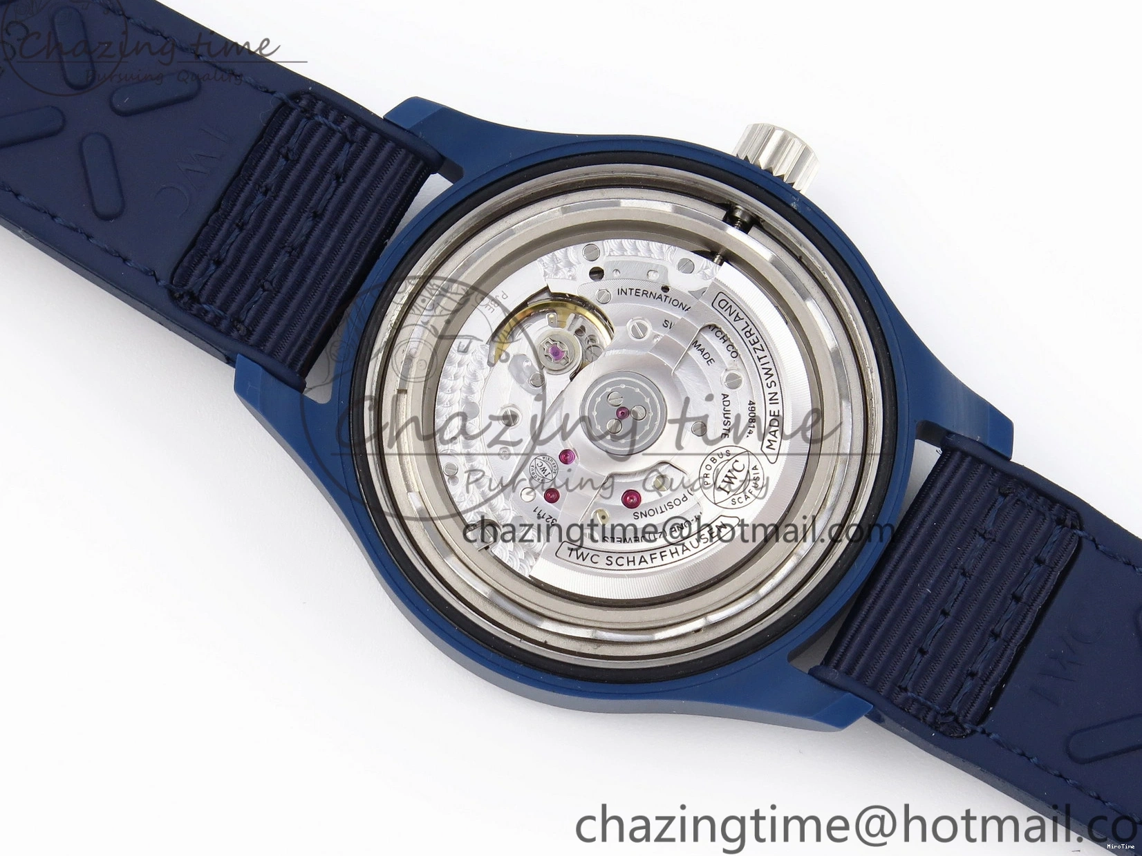 MIROTIME 0418 Original Pilot’s Watch Laureus Blue Ceramic IW328101 ZF 1:1 Best Edition on Blue Nylon Strap A 7027